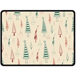 Trees Christmas Holiday Pattern Two Sides Fleece Blanket (Large)