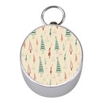 Trees Christmas Holiday Pattern Mini Silver Compasses