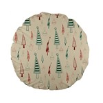 Trees Christmas Holiday Pattern Standard 15  Premium Flano Round Cushions