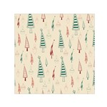 Trees Christmas Holiday Pattern Square Satin Scarf (30  x 30 )