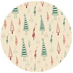 Trees Christmas Holiday Pattern Wooden Bottle Opener (Round)