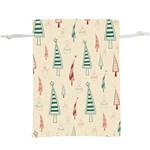 Trees Christmas Holiday Pattern Lightweight Drawstring Pouch (XL)