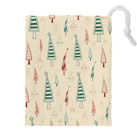 Trees Christmas Holiday Pattern Drawstring Pouch (4XL) from ArtsNow.com Front