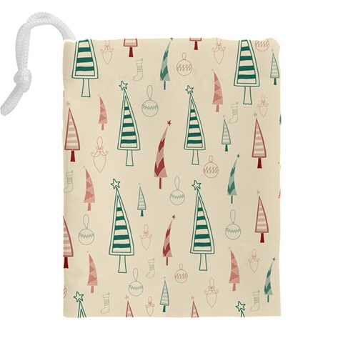 Trees Christmas Holiday Pattern Drawstring Pouch (5XL) from ArtsNow.com Back