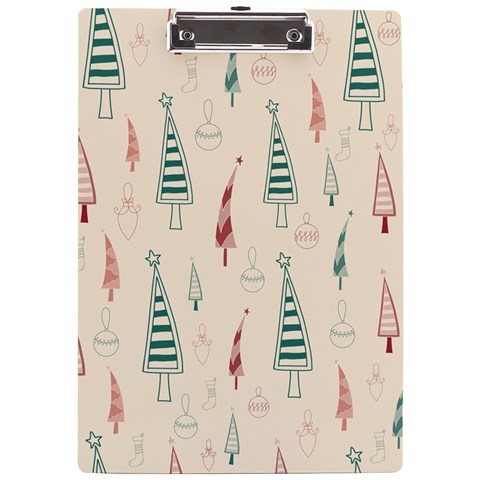 Trees Christmas Holiday Pattern A4 Acrylic Clipboard from ArtsNow.com Front