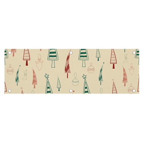 Trees Christmas Holiday Pattern Banner and Sign 6  x 2  from ArtsNow.com Front