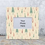 Trees Christmas Holiday Pattern White Box Photo Frame 4  x 6 