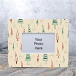 Trees Christmas Holiday Pattern White Tabletop Photo Frame 4 x6 