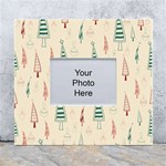 Trees Christmas Holiday Pattern White Wall Photo Frame 5  x 7 