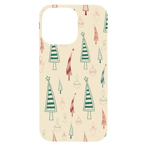 Trees Christmas Holiday Pattern iPhone 14 Pro Max Black UV Print PC Hardshell Case from ArtsNow.com Front