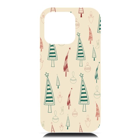 Trees Christmas Holiday Pattern iPhone 16 Pro Max Black UV Print PC Hardshell Case from ArtsNow.com Front