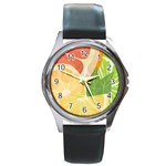 Citrus Fruit Healthy Vitamin Round Metal Watch