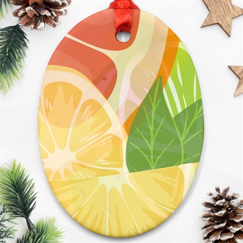 Citrus Fruit Healthy Vitamin Ornament (Oval) from ArtsNow.com Front