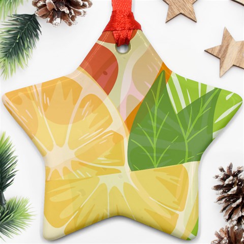 Citrus Fruit Healthy Vitamin Ornament (Star) from ArtsNow.com Front