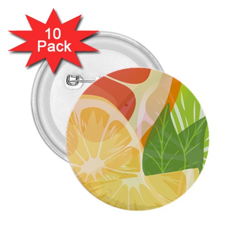 Citrus Fruit Healthy Vitamin 2.25  Buttons (10 pack)  from ArtsNow.com Front