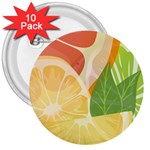 Citrus Fruit Healthy Vitamin 3  Buttons (10 pack) 