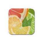 Citrus Fruit Healthy Vitamin Rubber Square Coaster (4 pack)