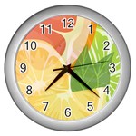 Citrus Fruit Healthy Vitamin Wall Clock (Silver)