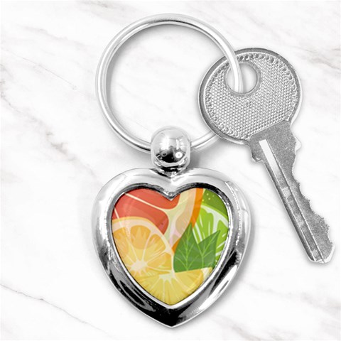 Citrus Fruit Healthy Vitamin Key Chain (Heart) from ArtsNow.com Front