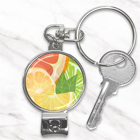 Citrus Fruit Healthy Vitamin Nail Clippers Key Chain from ArtsNow.com Front