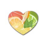 Citrus Fruit Healthy Vitamin Rubber Heart Coaster (4 pack)