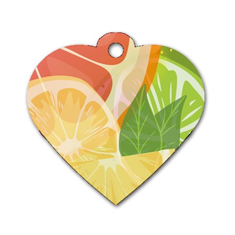 Citrus Fruit Healthy Vitamin Dog Tag Heart (Two Sides) from ArtsNow.com Front