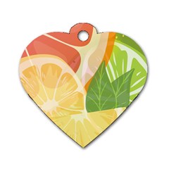 Citrus Fruit Healthy Vitamin Dog Tag Heart (Two Sides) from ArtsNow.com Front