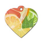 Citrus Fruit Healthy Vitamin Dog Tag Heart (Two Sides)