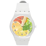 Citrus Fruit Healthy Vitamin Round Plastic Sport Watch (M)