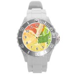 Citrus Fruit Healthy Vitamin Round Plastic Sport Watch (L)