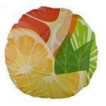 Citrus Fruit Healthy Vitamin Large 18  Premium Round Cushions