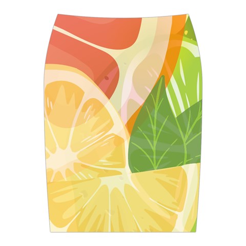 Citrus Fruit Healthy Vitamin Midi Wrap Pencil Skirt from ArtsNow.com Back