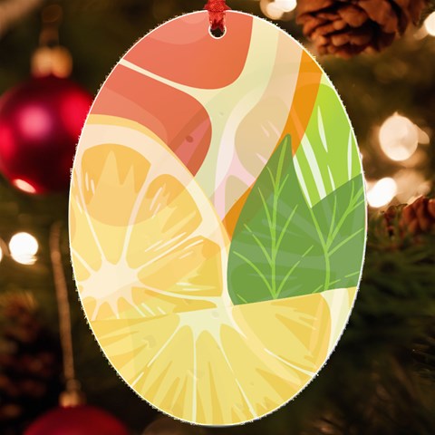 Citrus Fruit Healthy Vitamin UV Print Acrylic Ornament Oval from ArtsNow.com Front