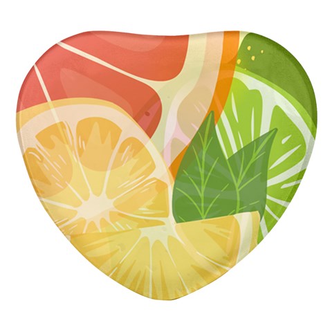 Citrus Fruit Healthy Vitamin Heart Glass Fridge Magnet (4 pack) from ArtsNow.com Front