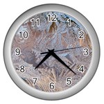 Window Pattern Winter Frost Wall Clock (Silver)