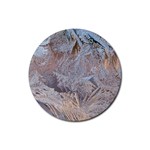 Window Pattern Winter Frost Rubber Round Coaster (4 pack)