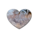 Window Pattern Winter Frost Rubber Heart Coaster (4 pack)