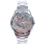 Window Pattern Winter Frost Stainless Steel Analogue Watch