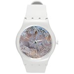 Window Pattern Winter Frost Round Plastic Sport Watch (M)