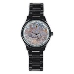 Window Pattern Winter Frost Stainless Steel Round Watch