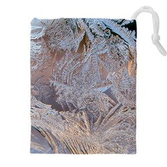 Window Pattern Winter Frost Drawstring Pouch (4XL) from ArtsNow.com Front