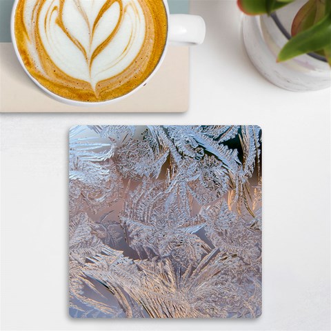 Window Pattern Winter Frost UV Print Square Tile Coaster  from ArtsNow.com Front