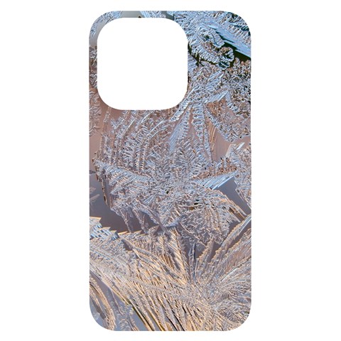 Window Pattern Winter Frost iPhone 14 Pro Black UV Print PC Hardshell Case from ArtsNow.com Front