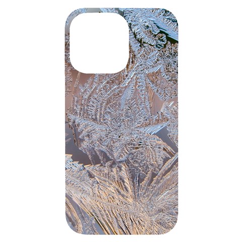 Window Pattern Winter Frost iPhone 14 Pro Max Black UV Print PC Hardshell Case from ArtsNow.com Front