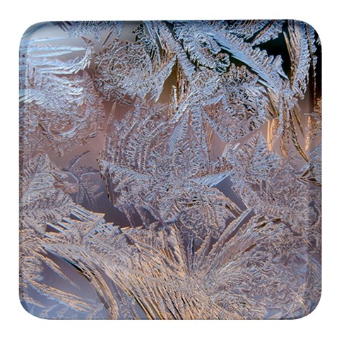 Window Pattern Winter Frost Square Glass Fridge Magnet (4 pack) from ArtsNow.com Front