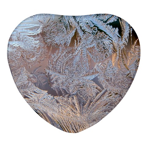 Window Pattern Winter Frost Heart Glass Fridge Magnet (4 pack) from ArtsNow.com Front