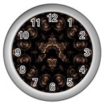 Bronze Age Mandala Wall Clock (Silver)