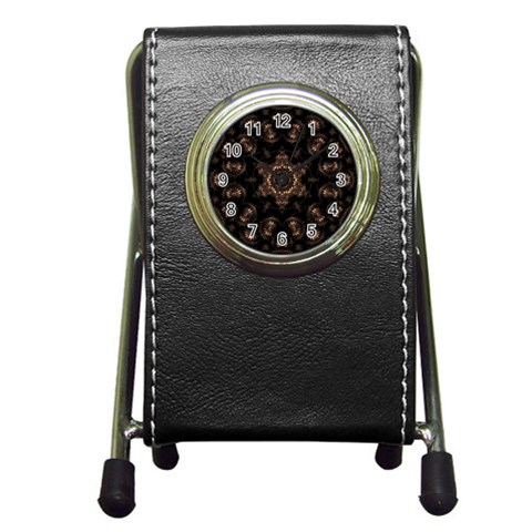 Bronze Age Mandala Pen Holder Desk Clock from ArtsNow.com Front