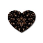 Bronze Age Mandala Rubber Heart Coaster (4 pack)