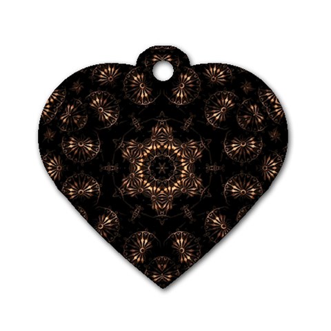 Bronze Age Mandala Dog Tag Heart (One Side) from ArtsNow.com Front